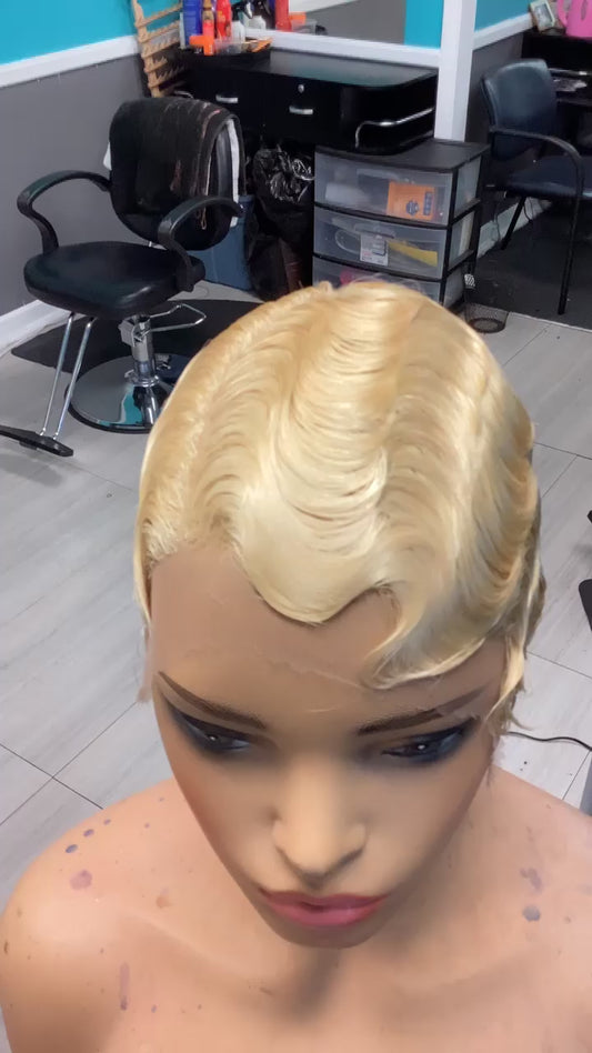 Blonde Fingerwave Wig